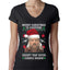 Merry Christmas to Everyone Except Carole Baskin Ugly Christmas Sweater Womens Junior Fit V-Neck Tee