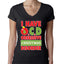 I Have O.C.D Obsessive Christmas Disorder Womens Junior Fit V-Neck Tee