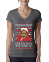 Christmas Spirit I'll Help You Find It Stanley Hudson Ugly Christmas Sweater Womens Junior Fit V-Neck Tee