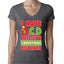 I Have O.C.D Obsessive Christmas Disorder Womens Junior Fit V-Neck Tee