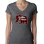 Baby Bear Cool Plaid Matching Design Christmas Womens Junior Fit V-Neck Tee