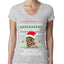 Lisp Believe In Thomthin Thacrifithing Everythin Ugly Christmas Sweater Womens Junior Fit V-Neck Tee