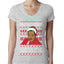 Christmas Spirit I'll Help You Find It Stanley Hudson Ugly Christmas Sweater Womens Junior Fit V-Neck Tee