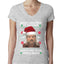 Merry Christmas to Everyone Except Carole Baskin Ugly Christmas Sweater Womens Junior Fit V-Neck Tee