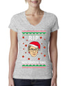 RIP Notorious RBG Ruth Bader Ginsburg Ugly Christmas Sweater Womens Junior Fit V-Neck Tee
