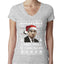 Christmas Is Cancelled Michael Scott Office Ugly Christmas Sweater Womens Junior Fit V-Neck Tee