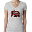Baby Bear Cool Plaid Matching Design Christmas Womens Junior Fit V-Neck Tee