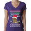Lisp Believe In Thomthin Thacrifithing Everythin Ugly Christmas Sweater Womens Junior Fit V-Neck Tee