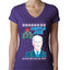 Mistle Joe Shut Up And Kiss Me Man Biden Ugly Christmas Sweater Womens Junior Fit V-Neck Tee
