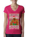 I have a Big package Meme Barry Wood  Ugly Christmas Sweater Womens Junior Fit V-Neck Tee