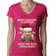 Merry Christmas to Everyone Except Carole Baskin Ugly Christmas Sweater Womens Junior Fit V-Neck Tee