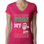 Where my Hos At Santa Funny Ugly Christmas Sweater Womens Junior Fit V-Neck Tee
