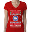 This Is My Zoom Ugly Christmas Party Sweater Ugly Christmas Sweater Womens Junior Fit V-Neck Tee