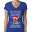 Lisp Believe In Thomthin Thacrifithing Everythin Ugly Christmas Sweater Womens Junior Fit V-Neck Tee
