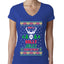 Have A Holly Jolly Christmas Ugly Christmas Sweater Womens Junior Fit V-Neck Tee
