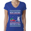 Merry Christmas Shitter's Full Christmas Vacation Ugly Christmas Sweater Womens Junior Fit V-Neck Tee