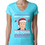 Biden Is Coming To Town Ugly Christmas Sweater Womens Junior Fit V-Neck Tee