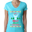 Have A Holly Jolly Christmas Ugly Christmas Sweater Womens Junior Fit V-Neck Tee