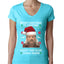 Merry Christmas to Everyone Except Carole Baskin Ugly Christmas Sweater Womens Junior Fit V-Neck Tee