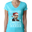 Christmas Is Cancelled Michael Scott Office Ugly Christmas Sweater Womens Junior Fit V-Neck Tee