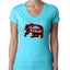 Baby Bear Cool Plaid Matching Design Christmas Womens Junior Fit V-Neck Tee