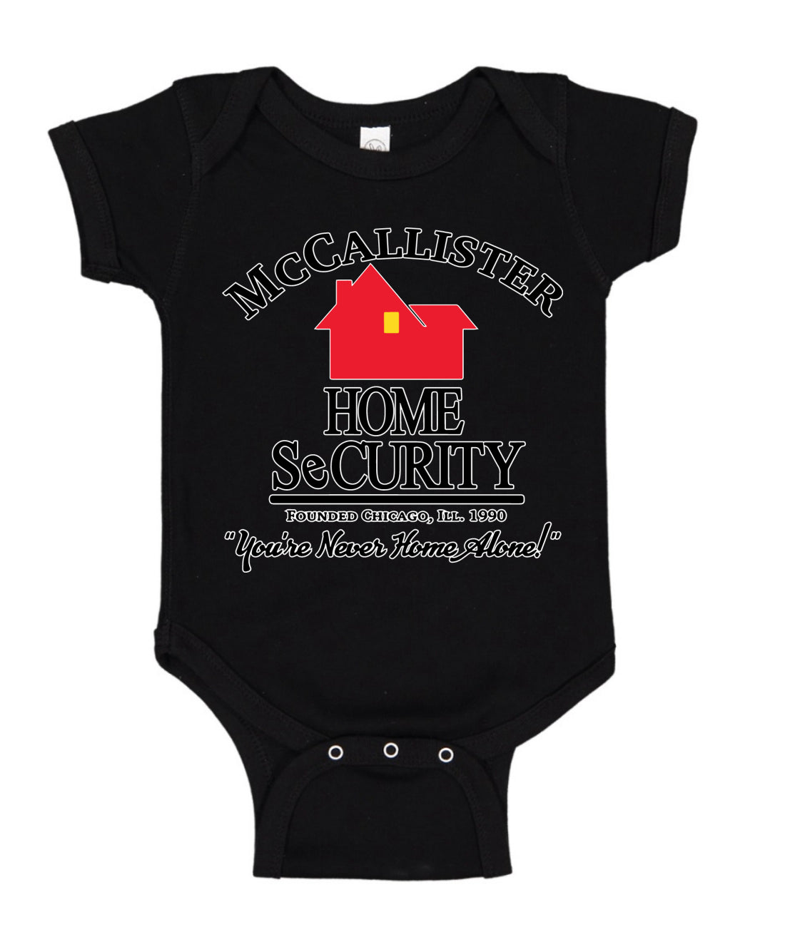McCallister Home Security Logo TV Parody Ugly Christmas Sweater Baby Creeper Boys Girls Infant Bodysuit