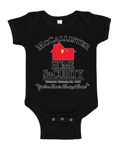 McCallister Home Security Logo TV Parody Ugly Christmas Sweater Baby Creeper Boys Girls Infant Bodysuit