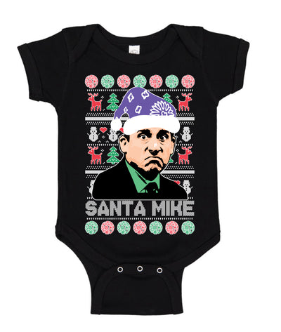 Santa Mike Michael Scott The Office Ugly Christmas Sweater Baby Creeper Boys Girls Infant Bodysuit
