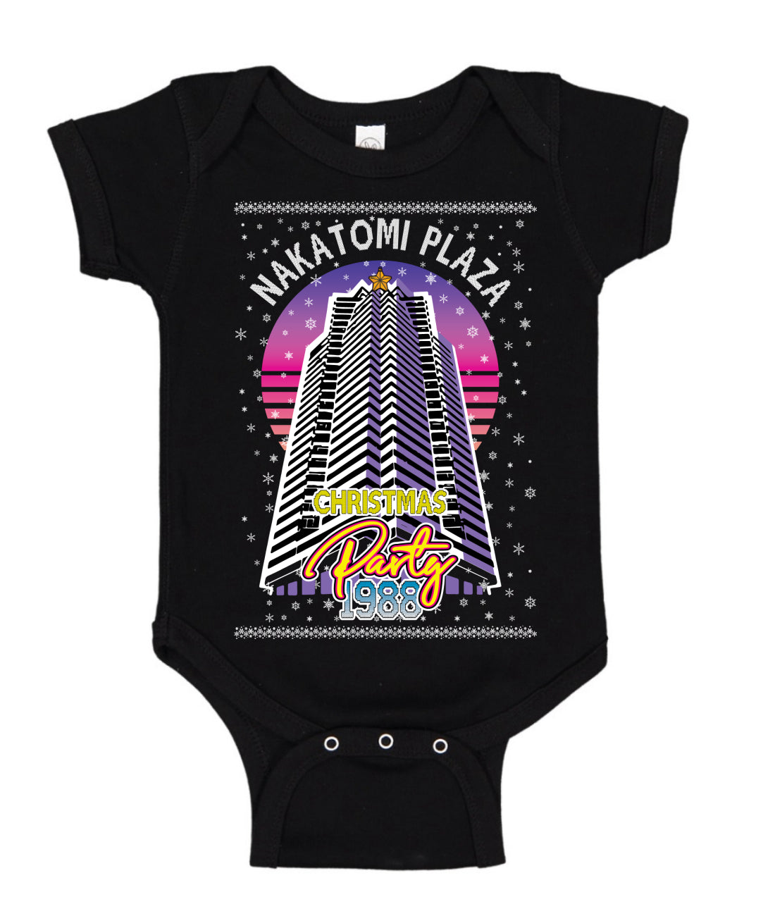Retro Nakatomi Plaza 1988 Holiday Party Ugly Christmas Sweater Baby Creeper Boys Girls Infant Bodysuit