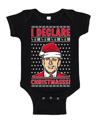 I Declare Christmasss Michael Scott Office Tv Ugly Christmas Sweater Baby Creeper Boys Girls Infant Bodysuit
