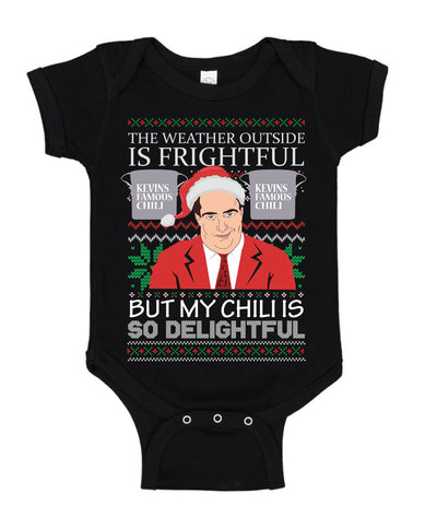 Kevin's Famous Chili The Office My Chili is So Delightful Xmas Ugly Christmas Sweater Baby Creeper Boys Girls Infant Bodysuit