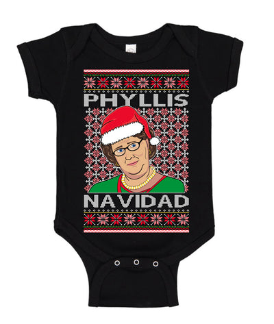 Office Phyllis Navidad Happy Holiday Ugly Christmas Sweater Baby Creeper Boys Girls Infant Bodysuit
