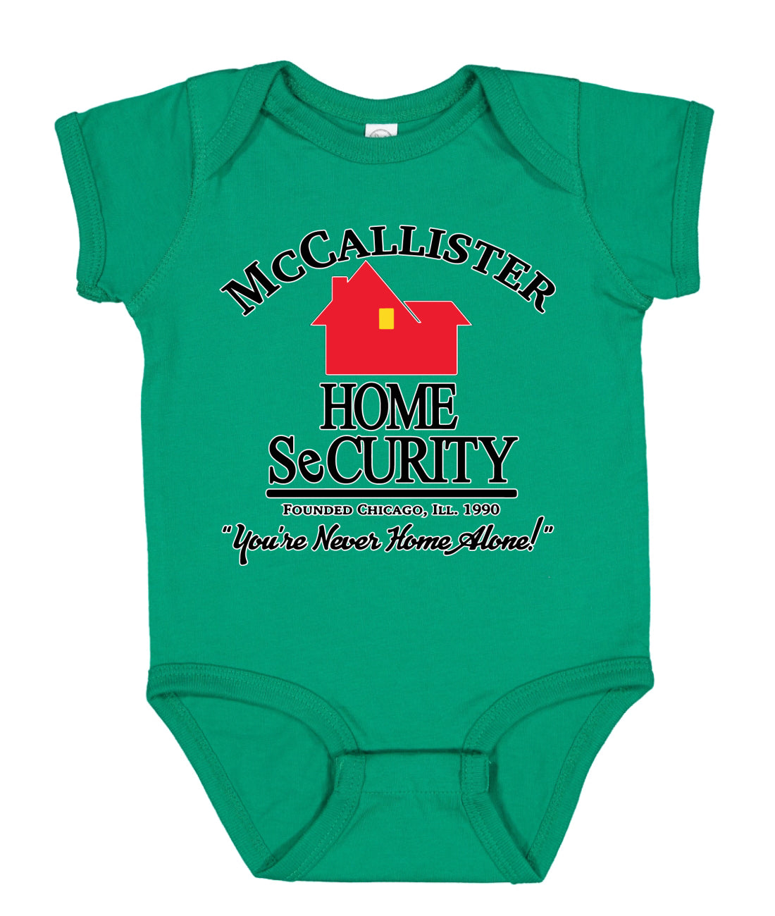 McCallister Home Security Logo TV Parody Ugly Christmas Sweater Baby Creeper Boys Girls Infant Bodysuit