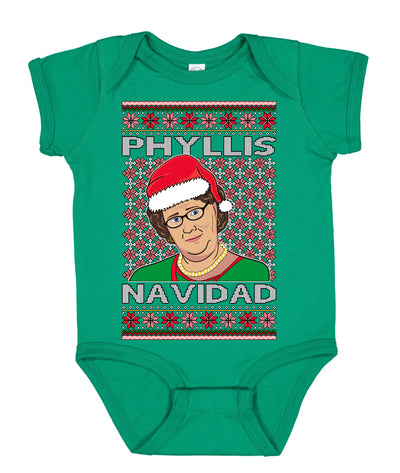 Office Phyllis Navidad Happy Holiday Ugly Christmas Sweater Baby Creeper Boys Girls Infant Bodysuit