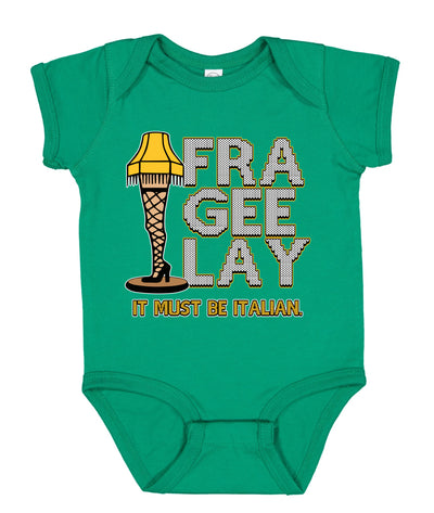 FRA-GEE-LAY Leg Lamp Story Ugly Christmas Sweater Baby Creeper Boys Girls Infant Bodysuit