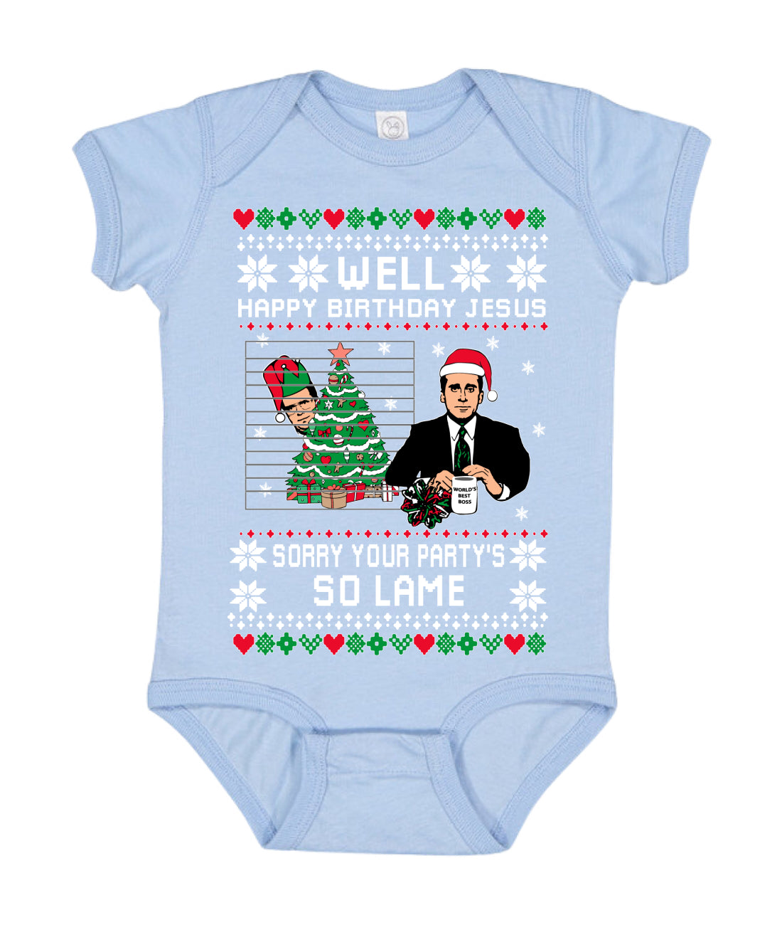 Well Happy Birthday Jesus Funny Quote Office Ugly Christmas Sweater Baby Creeper Boys Girls Infant Bodysuit