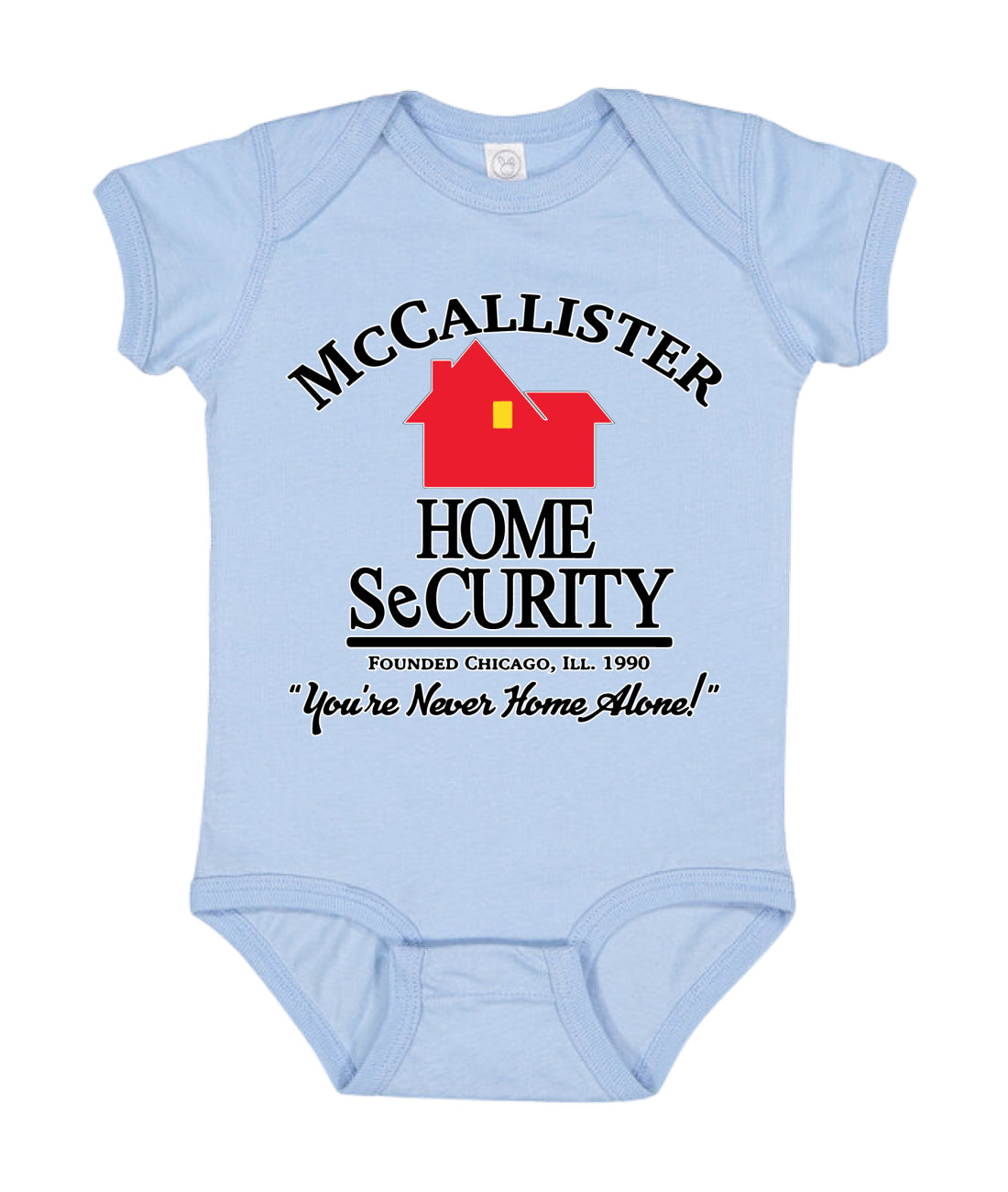 McCallister Home Security Logo TV Parody Ugly Christmas Sweater Baby Creeper Boys Girls Infant Bodysuit