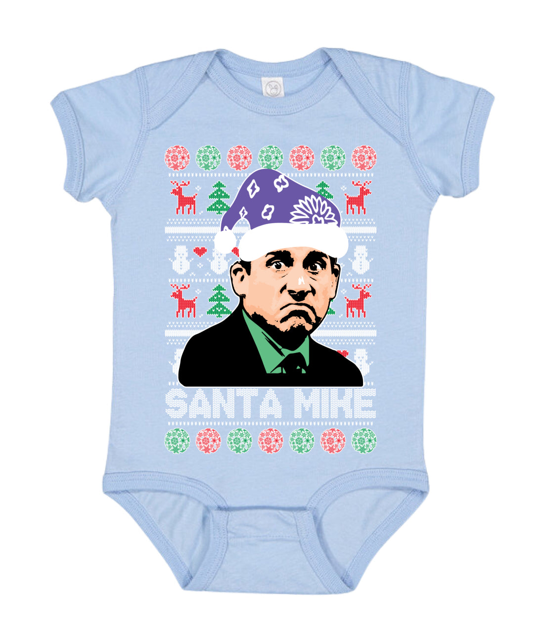Santa Mike Michael Scott The Office Ugly Christmas Sweater Baby Creeper Boys Girls Infant Bodysuit