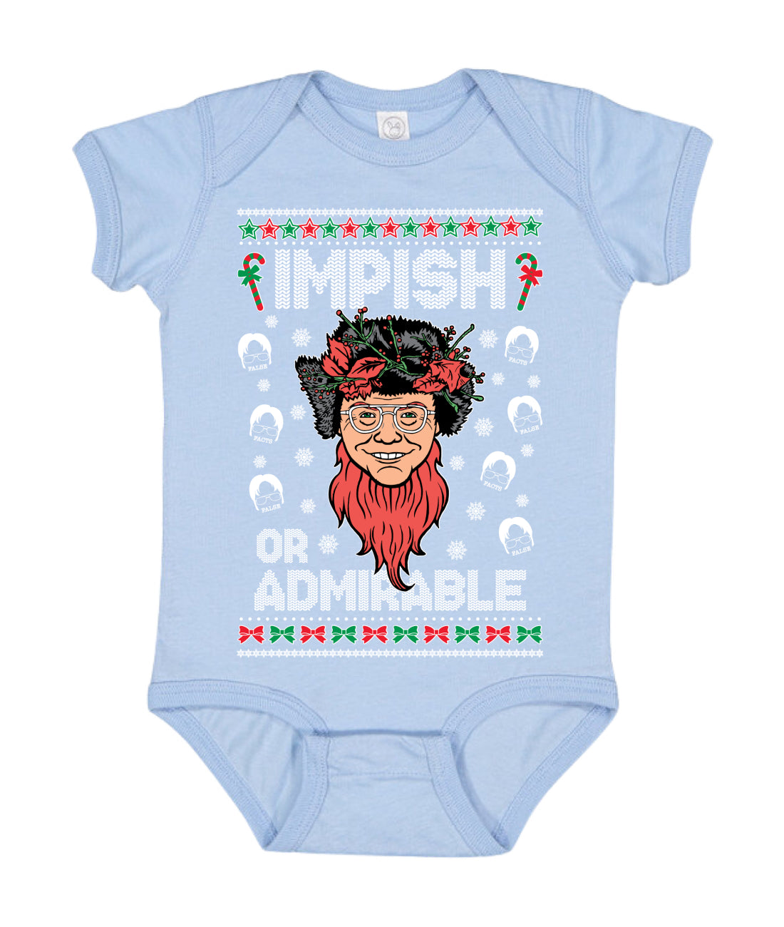 Impish Or Admirable Ugly Christmas Sweater Baby Creeper Boys Girls Infant Bodysuit