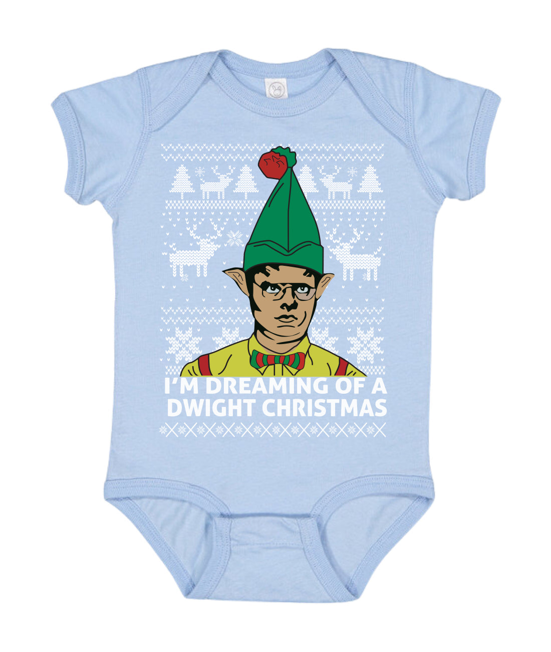 I'm Dreaming of a Dwight Christmas The Office Schrute Funny Ugly Christmas Sweater Baby Creeper Boys Girls Infant Bodysuit