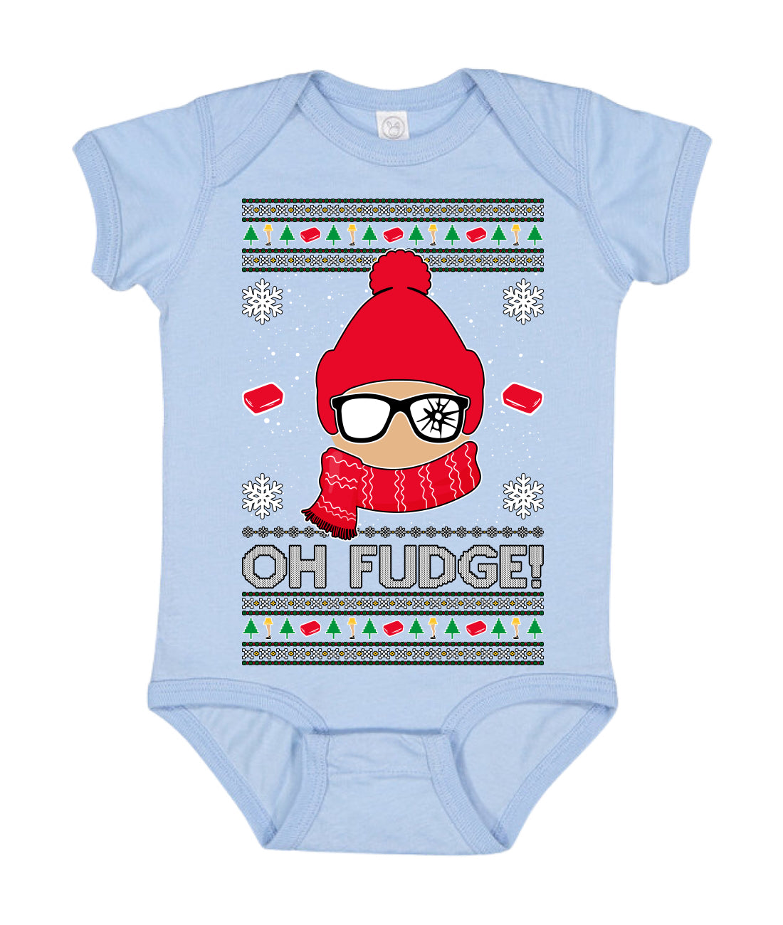 Oh Fudge Funny Story Ugly Christmas Sweater Baby Creeper Boys Girls Infant Bodysuit