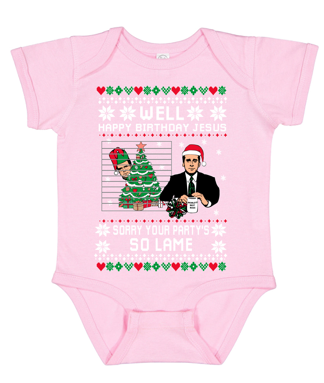 Well Happy Birthday Jesus Funny Quote Office Ugly Christmas Sweater Baby Creeper Boys Girls Infant Bodysuit