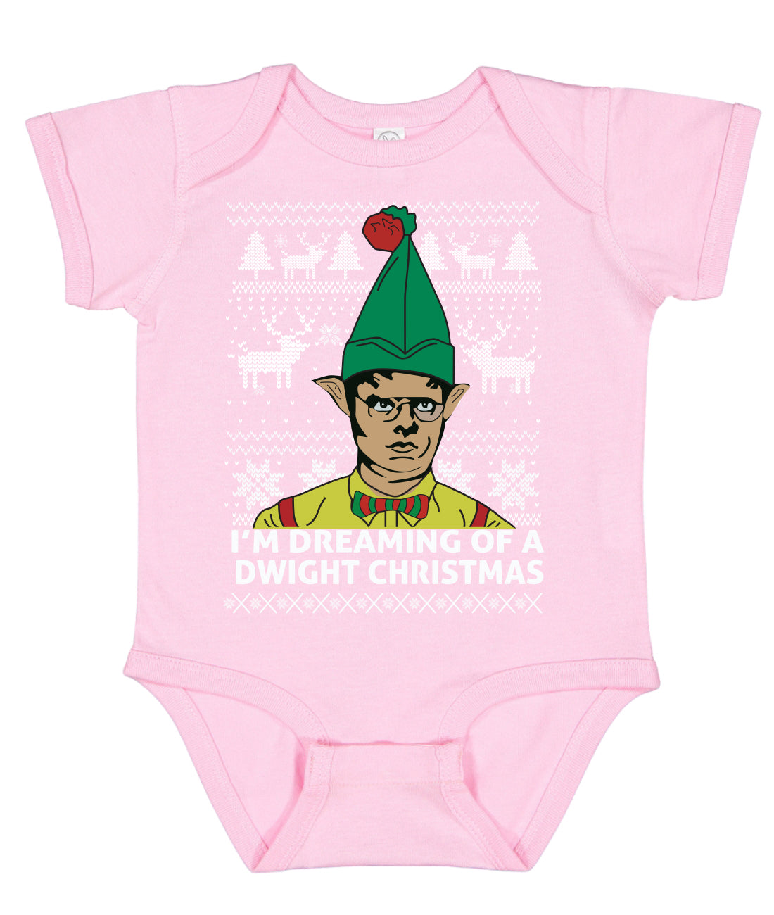 I'm Dreaming of a Dwight Christmas The Office Schrute Funny Ugly Christmas Sweater Baby Creeper Boys Girls Infant Bodysuit