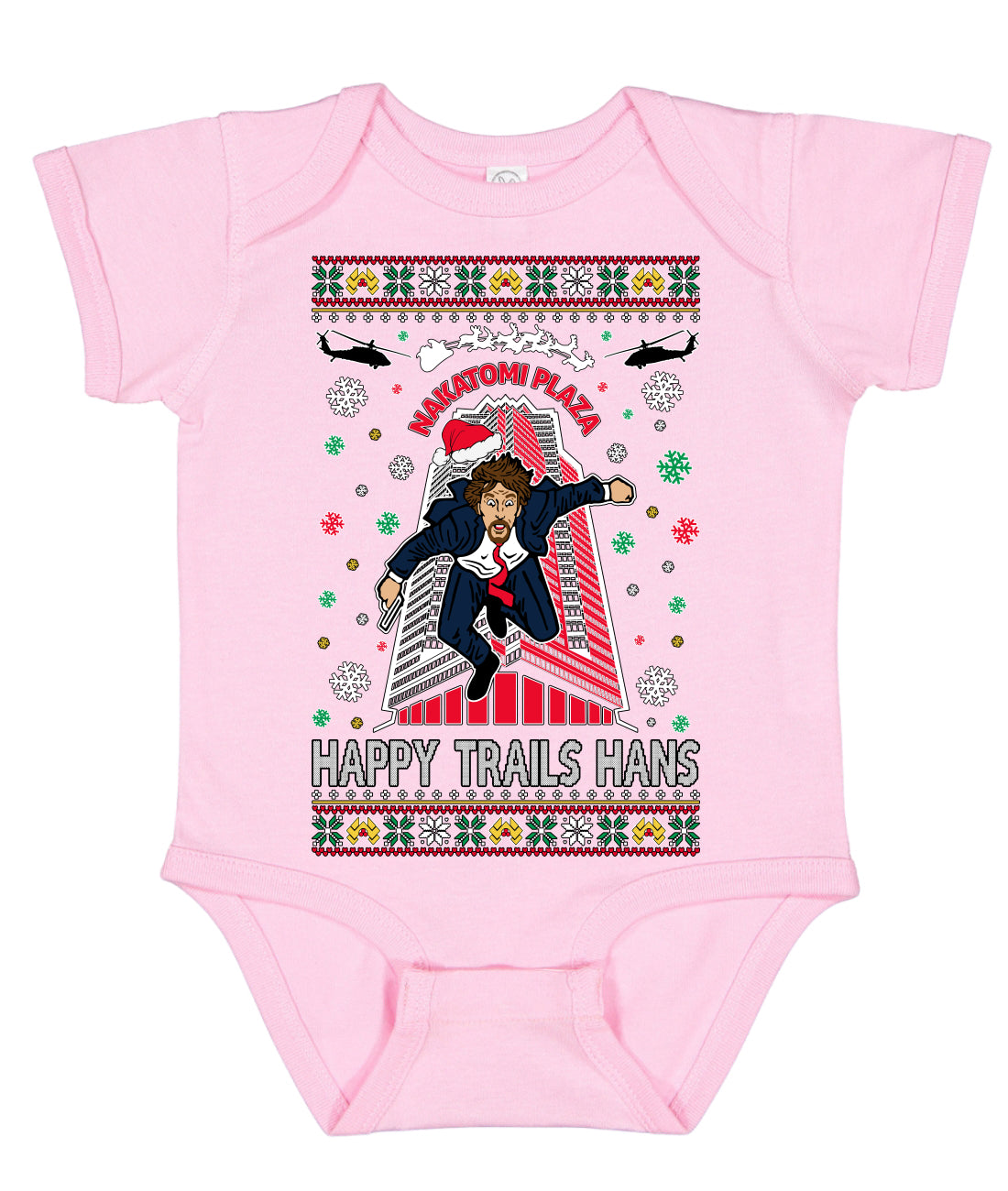 Nakatomi Plaza Happy Trails Hans Ugly Christmas Sweater Baby Creeper Boys Girls Infant Bodysuit