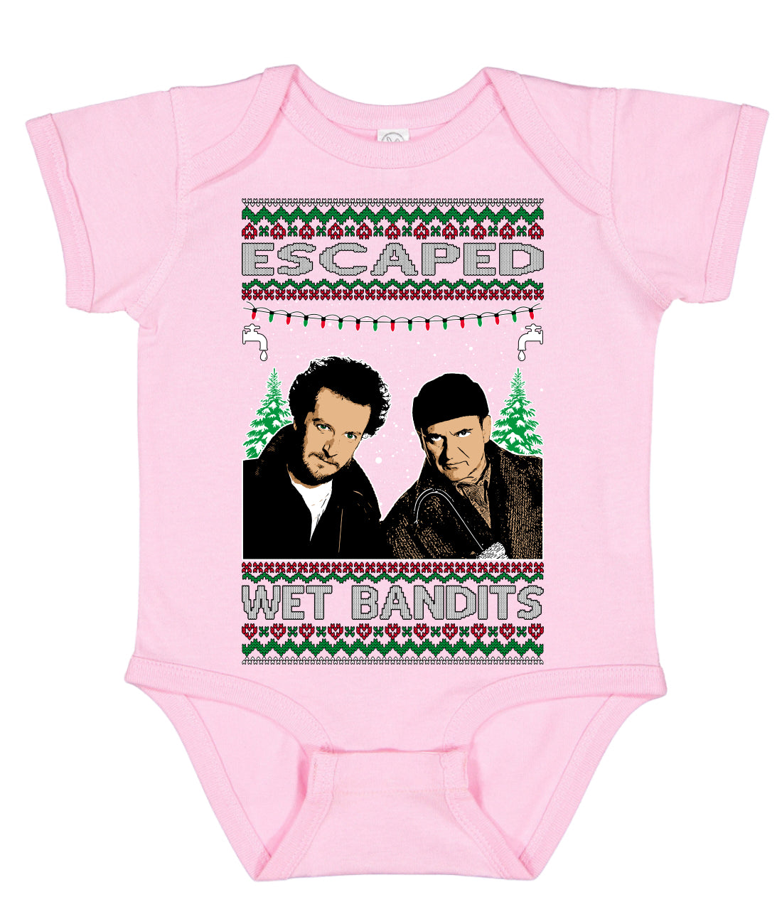 Escaped Bandits Classic Home Holiday Movie Ugly Christmas Sweater Baby Creeper Boys Girls Infant Bodysuit