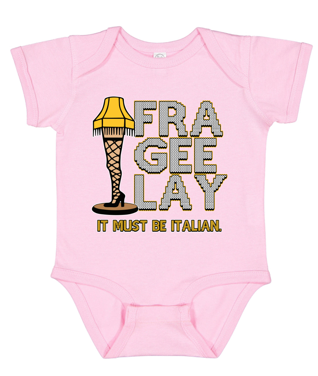 FRA-GEE-LAY Leg Lamp Story Ugly Christmas Sweater Baby Creeper Boys Girls Infant Bodysuit