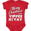 Merry Christmas and Yippee Ki Yay Ugly Christmas Sweater Baby Creeper Boys Girls Infant Bodysuit