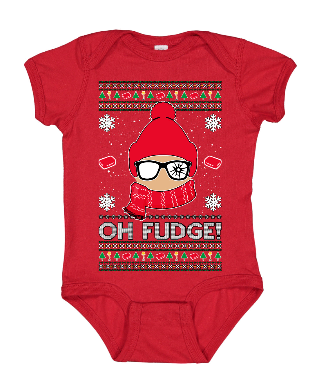 Oh Fudge Funny Story Ugly Christmas Sweater Baby Creeper Boys Girls Infant Bodysuit