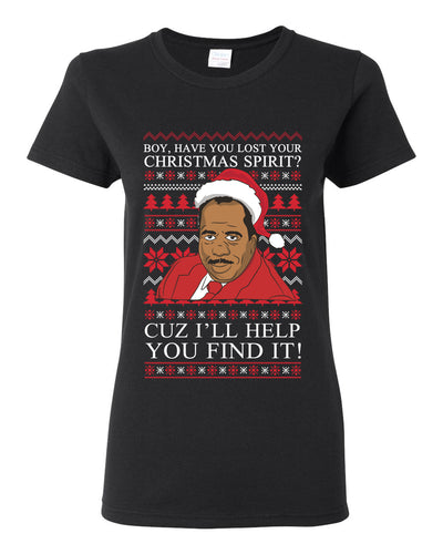 Christmas Spirit I'll Help You Find It Stanley Hudson Ugly Christmas Sweater Womens Graphic T-Shirt