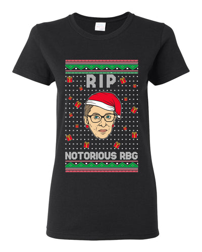 RIP Notorious RBG Ruth Bader Ginsburg Ugly Christmas Sweater Womens Graphic T-Shirt